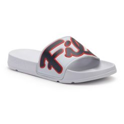 Klapki męskie FILA Scritto. Białe klapki męskie Fila, bez wzorów, bez zapięcia. Za 69.99 zł.