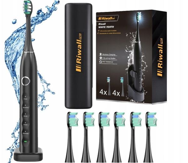 Szczoteczka Soniczna Do Zębów - Zestaw Etui + 8 końcówek - Elektryczna. Szczoteczki soniczne Garland. Za 75.63 zł.