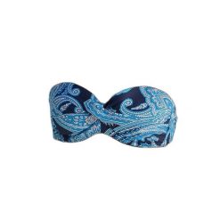 Bikini bandeau z fiszbinami kobiecy Lascana Boho. Niebieskie stroje kąpielowe damskie LASCANA, bez wzorów, z mikrofibry. Za 305.10 zł.