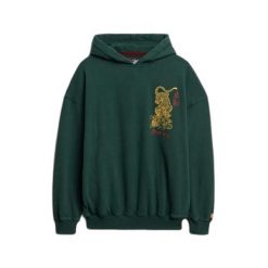 Damska bluza oversize z kapturem Superdry Tokyo Narrative. Zielone bluzy damskie Superdry, bez wzorów, bez ramiączek, z kapturem. Za 349.55 zł.