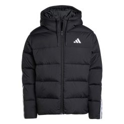 Kurtka z kapturem adidas Essentials 3-Stripes. Czarne kurtki męskie Adidas, m, bez wzorów, z puchu, z kapturem. Za 404.00 zł.