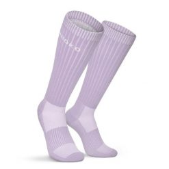 Podkolanówki do gry w padla Padel Siroko Contour Lavender. Niebieskie skarpetki damskie SIROKO, bez wzorów, z materiału. Za 64.00 zł.