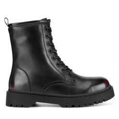 Trzewiki Jenny Fairy. Czerwone botki damskie Jenny Fairy, bez wzorów, bez obcasa, na płaskiej podeszwie, bez zapięcia. Za 129.99 zł.