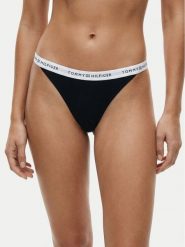 Tommy Hilfiger Stringi UW0UW06228 Czarny. Czarne majtki damskie Tommy Hilfiger, z bawełny. Za 69.99 zł.