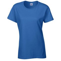 Damska Koszulka Z Grubej Bawełny. Niebieskie bluzki damskie GILDAN, xl, bez wzorów, z bawełny, sportowe, bez kołnierzyka, bez ramiączek. Za 56.99 zł.