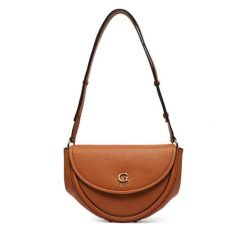 Torebka Guess. Brązowe listonoszki damskie Guess, z aplikacjami, bez dodatków. Za 584.99 zł.