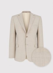 PAKO LORENTE - Beżowa marynarka garniturowa. Brązowe garnitury męskie Pako Lorente, m, bez wzorów, z elastanu, młodzieżowe, bez kołnierzyka, bez ramiączek. Za 649.99 zł.