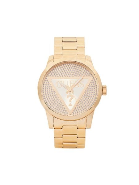 Guess Zegarek Badge GW0915G1 Złoty. Żółte, analogowe zegarki męskie Guess, z aplikacjami, złote. Za 589.99 zł.