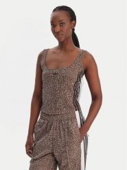 Adidas Top KD8822 Beżowy Slim Fit. Brązowe topy damskie Adidas, m, bez wzorów, z syntetyku, bez kołnierzyka, bez ramiączek. Za 149.99 zł.