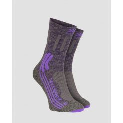 Skarpety trekkingowe damskie X-Socks Trek X Merino. Fioletowe skarpetki damskie X-Socks, bez wzorów, z wełny. W wyprzedaży za 144.00 zł.