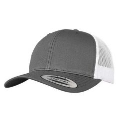 Dwukolorowa Czapka Trucker Retro. Białe czapki damskie FLEXFIT, bez wzorów, z bawełny, retro. Za 59.99 zł.