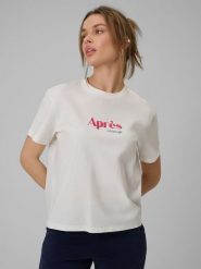 4F T-shirt boxy z nadrukiem damski - beżowy XL. Brązowe t-shirty damskie 4F, xl, bez wzorów, z bawełny, bez kołnierzyka, bez ramiączek. Za 69.99 zł.