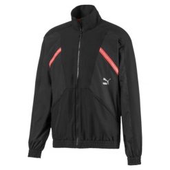 Kurtka sportowa męska Puma TFS. Czarne kurtki sportowe męskie Puma, l, bez wzorów, z materiału, bez kaptura, do piłki nożnej. Za 267.25 zł.