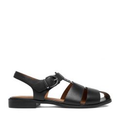 Sandały Beverly Hills Polo Club. Czarne sandały damskie Beverly Hills Polo Club, bez wzorów, bez obcasa, na płaskiej podeszwie, bez zapięcia. Za 349.99 zł.