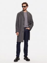 Calvin Klein Płaszcz wełniany K10K111745 Szary Regular Fit. Szare płaszcze męskie Calvin Klein, na zimę, l, bez wzorów, z wełny, bez kołnierzyka, bez kaptura. Za 1,899.00 zł.