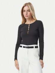 Guess Body W6BP21 K6256 Czarny Slim Fit. Czarne body Guess, z aplikacjami, z syntetyku. Za 250.99 zł.