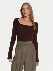 Kontatto Sweter 3M0830C Brązowy Slim Fit. Brązowe swetry nierozpinane damskie Kontatto, m, bez wzorów, z syntetyku, bez kołnierzyka, bez ramiączek. Za 269.99 zł.