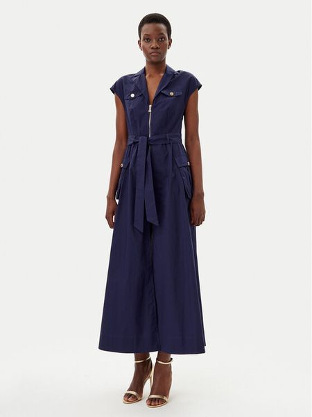 Gaudi Sukienka koszulowa 511FD15014 Niebieski Regular Fit. Niebieskie sukienki damskie Gaudi, bez wzorów, z bawełny, bez kołnierzyka, bez ramiączek, koszulowe. Za 509.99 zł.