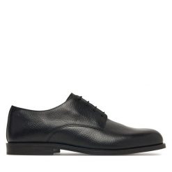 Półbuty Calvin Klein. Czarne buty wizytowe męskie Calvin Klein, bez wzorów, bez obcasa, bez zapięcia. Za 649.99 zł.