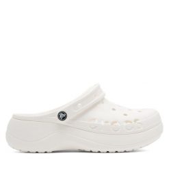 Klapki Crocs. Białe klapki damskie Crocs, bez wzorów, bez obcasa, bez zapięcia. Za 249.99 zł.
