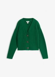 Gruby sweter z czystej bawełny. Zielone swetry nierozpinane damskie bonprix, bez wzorów, z bawełny, bez kołnierzyka, bez ramiączek. Za 112.99 zł.