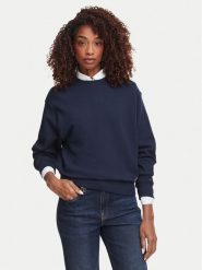 Tommy Hilfiger Bluza Script Terry WW0WW52355 Granatowy Regular Fit. Niebieskie bluzy damskie Tommy Hilfiger, m, bez wzorów, z bawełny, bez ramiączek, bez kaptura. Za 409.99 zł.