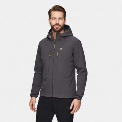 Kurtka męska softshell Alpinus Pourri. Szare kurtki męskie Alpinus, na wiosnę, m, bez wzorów, z elastanu, klasyczne, z kapturem. Za 263.99 zł.