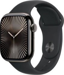 Smartwatch Apple Watch 10 GPS + Cellular 46mm Slate Titanium S/M Czarny (MWYD3ET-A). Czarne zegarki smartwatch Apple, bez wzorów. Za 3,812.25 zł.