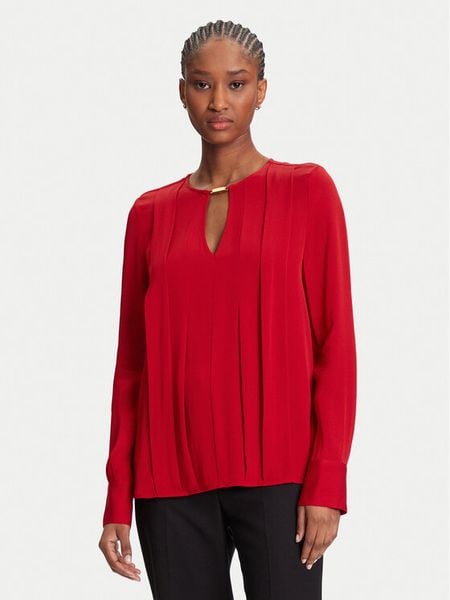 Marciano Guess Bluzka 5YGH14 7356A Czerwony Regular Fit. Czerwone bluzki damskie Marciano Guess, z aplikacjami, z wiskozy, bez kołnierzyka, bez ramiączek. Za 419.99 zł.