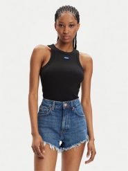Hugo Top Easy 50508857 Czarny Slim Fit. Czarne topy damskie Hugo, l, bez wzorów, z bawełny, bez kołnierzyka, bez ramiączek. Za 139.99 zł.