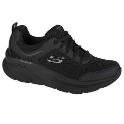 Buty sportowe Sneakersy damskie, Skechers D'Lux Walker-Infinite Motion. Czarne obuwie sportowe damskie Skechers, bez wzorów, bez zapięcia, trekkingowe. Za 359.99 zł.