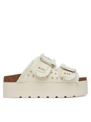 DeeZee Klapki LB-P1748 Beżowy. Brązowe klapki damskie DeeZee, bez wzorów, z materiału, bez obcasa, bez zapięcia. Za 127.99 zł.