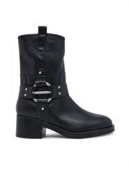 KARL LAGERFELD Botki Brooklyn KL41770 Czarny. Czarne botki damskie KARL LAGERFELD, bez wzorów, ze skóry, bez obcasa, na płaskiej podeszwie, bez zapięcia. Za 1,059.00 zł.