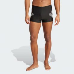 Bokserki do pływania Big Bars. Czarne bokserki męskie Adidas, bez wzorów. Za 139.00 zł.
