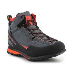 Buty trekkingowe męskie La Sportiva La Boulder X Mid Gtx. Brązowe buty zimowe męskie La Sportiva, bez wzorów, z materiału, za kostkę, bez obcasa, bez zapięcia. Za 1,044.22 zł.