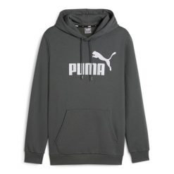Bluza męska PUMA Essentials Big Logo Hoodie FL. Szare bluzy męskie Puma, l, bez wzorów, bez kaptura, na fitness i siłownię. Za 179.99 zł.