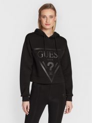Guess Bluza New Alisa V2YQ08 K7UW2 Czarny Regular Fit. Czarne bluzy damskie Guess, xl, z aplikacjami, z wiskozy, bez ramiączek, bez kaptura. Za 199.99 zł.