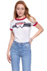 WRANGLER T SHIRT DAMSKI RINGER TEE WHITE W710SEV12 112130909. Białe t-shirty damskie Wrangler, xs, bez wzorów, bez kołnierzyka, bez ramiączek. Za 69.99 zł.