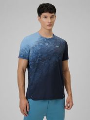 4F Koszulka treningowa regular szybkoschnąca męska - niebieska M. Niebieskie koszulki sportowe męskie 4F, m, bez wzorów, ze skóry, bez ramiączek, na fitness i siłownię. Za 139.99 zł.