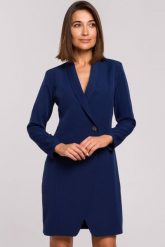 Elegancka sukienka marynarka biznesowa z kołnierzem do pracy granatowa. Marynarki i żakiety damskie Stylove, do pracy, xl, bez wzorów, biznesowe, bez kołnierzyka, bez ramiączek. Za 309.00 zł.