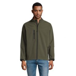 Kurtka Męska Relax Soft Shell. Zielone kurtki męskie SOL'S, m, bez wzorów, sportowe, bez kaptura. Za 307.99 zł.
