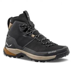 Buty trekkingowe męskie Salewa Puez Knit Mid Powertex. Czarne buty zimowe męskie Salewa, bez wzorów, z materiału, za kostkę, bez obcasa, bez zapięcia. Za 1,319.00 zł.