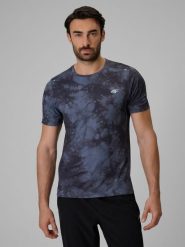 4F Koszulka treningowa regular szybkoschnąca męska - czarna L. Czarne t-shirty męskie 4F, l, bez wzorów, z materiału, bez kołnierzyka, bez ramiączek. Za 129.99 zł.