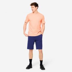 Spodenki fitness męskie Domyos regular. Buty sportowe męskie DOMYOS, bez wzorów, z bawełny, bez zapięcia, na fitness i siłownię. Za 69.99 zł.