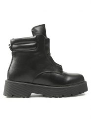 Jenny Fairy Botki WS5870-01 Czarny. Czarne botki damskie Jenny Fairy, bez wzorów, ze skóry, bez obcasa, na płaskiej podeszwie, bez zapięcia. Za 139.99 zł.