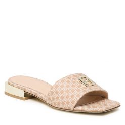 Klapki Aigner. Brązowe klapki damskie Aigner, bez wzorów, bez obcasa, bez zapięcia. Za 629.99 zł.