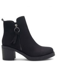 Clara Barson Botki WS2987-02 Czarny. Czarne botki damskie Clara Barson, bez wzorów, z tworzywa sztucznego, bez obcasa, na słupku, bez zapięcia. Za 149.99 zł.