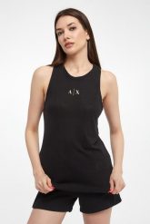Top damski z lnem ARMANI EXCHANGE. Topy damskie Armani Exchange, m, bez wzorów, bez kołnierzyka, bez ramiączek. W wyprzedaży za 239.20 zł.
