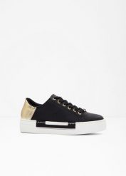 Sneakersy Rieker na podeszwie platformie. Czarne obuwie sportowe damskie bonprix, bez wzorów, bez zapięcia. Za 249.99 zł.