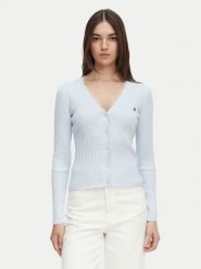 Calvin Klein Jeans Kardigan LV047G339G Niebieski jasny Slim Fit. Niebieskie kardigany damskie Calvin Klein Jeans, m, bez wzorów, z bawełny, bez kołnierzyka. Za 489.99 zł.